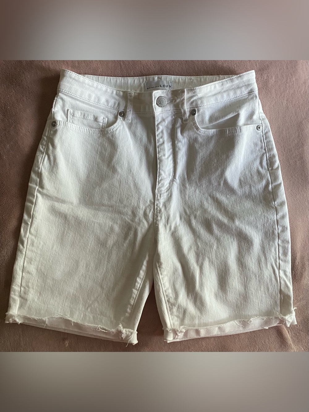 LOFT White Denim Shorts